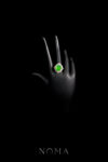 Superior Oval Jade Heart Ring - 18k Yellow Gold, Jade