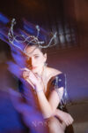 Constellation Crescent Headdress - White Gold