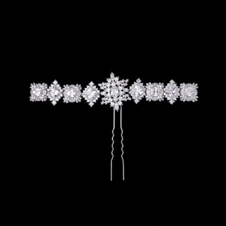 Royal Art Horizontal Hairpin - White Gold