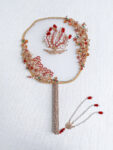 Majestic Phoenix Orchid Pagoda Fan - Gold, Red