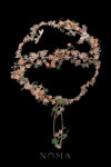 Crane Lotus Blossom Fan - Gold, Turquoise
