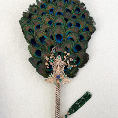 Eyes of Peacock Fan - Gold, Turquoise