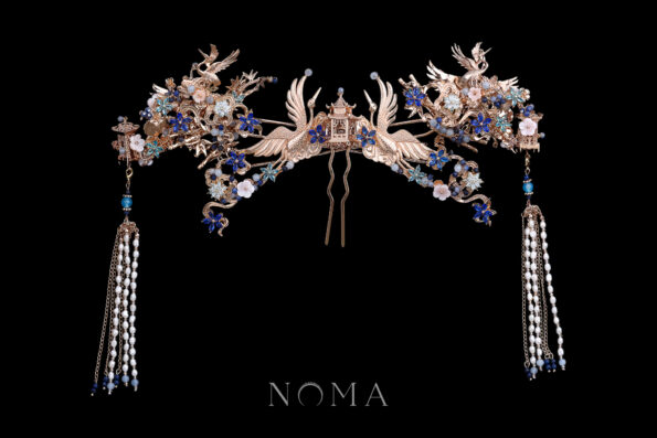 CHN-202300030-Crane-Wing-Cloud-Pagoda-Bamboo-Set-Gold-Sapphire-3-pcs-1