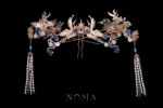 Crane Wing Cloud Pagoda Bamboo Set - Gold, Sapphire (3 pcs)