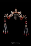 Crane Ginkgo Twigs Haircomb - Gold, Red