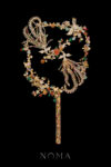 Double Phoenix Treasure Fan - 18k Yellow Gold