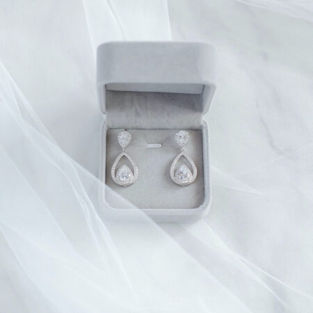Hourglass Earrings - Rhodium White Gold