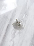 LR Transparent Flower Small Haircomb - Silver, Transparent