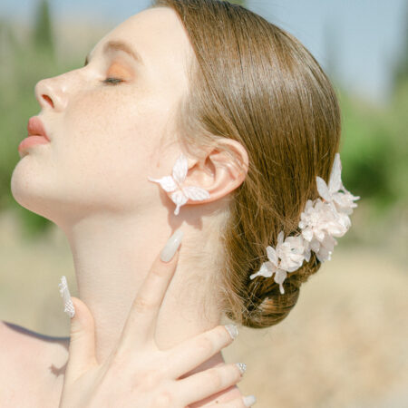 LR Butterfly Song Earrings - Rose Gold, Pink