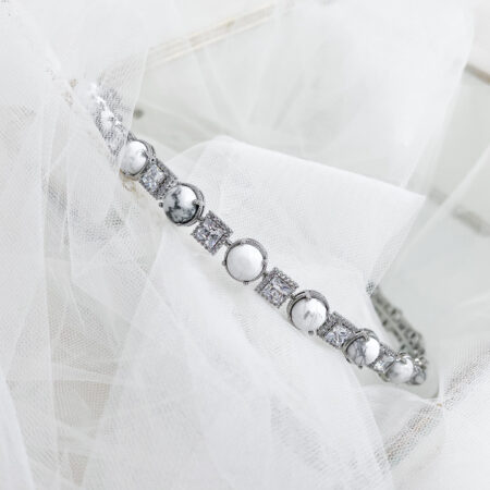 Marble Princess Halo Headband - Rhodium White Gold