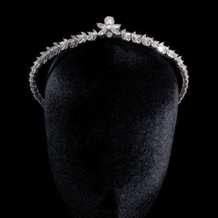 Pear Marquise Arrangement Crown - Rhodium White Gold