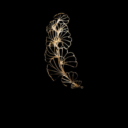 Ginkgo Bouquet Side Hairvine/Brooch - 18k Yellow Gold (Left)