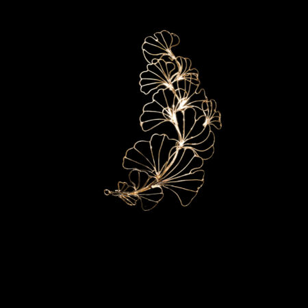 Ginkgo Bouquet Side Hairvine/Brooch - 18k Yellow Gold (Right)