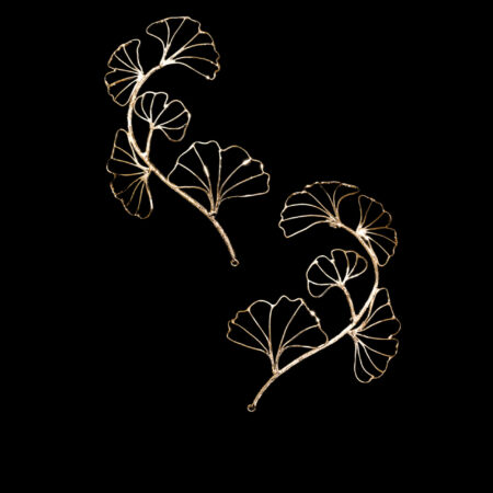 Ginkgo Branches Side Hairvine Pair - 18k Yellow Gold (1 pair)