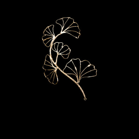 Ginkgo Branches Side Hairvine/Brooch - 18k Yellow Gold (Left)