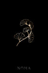 Ginkgo Branches Side Hairvine/Brooch - 18k Yellow Gold (Right)