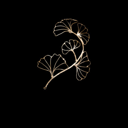Ginkgo Branches Side Hairvine/Brooch - 18k Yellow Gold (Right)