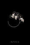 Ginkgo Bush Asymmetric Cuff - Rhodium White Gold