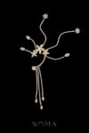 Paved Flower Earpiece - Gold (Left)