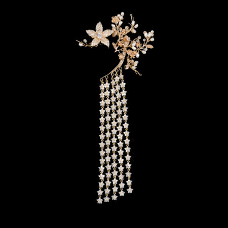 Flowery Branch Earpiece - Gold (Left)