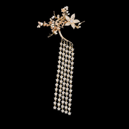 Flowery Branch Earpiece - Gold (Right)