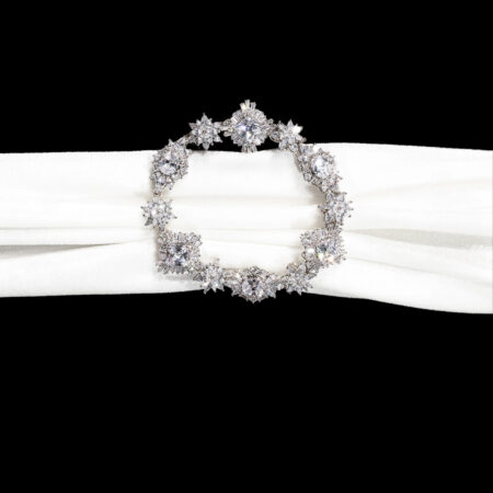 Oval Shine Marquise Radiance Buckle - White Gold