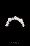 Clay Flower Camelia Round Hairvine - White Silver
