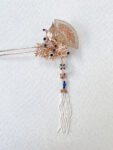 Flying Crane Bouquet Hairpin - Gold, Sapphire (Left)