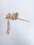 Flying Crane Treasure Pagoda Hairpin - Gold, White
