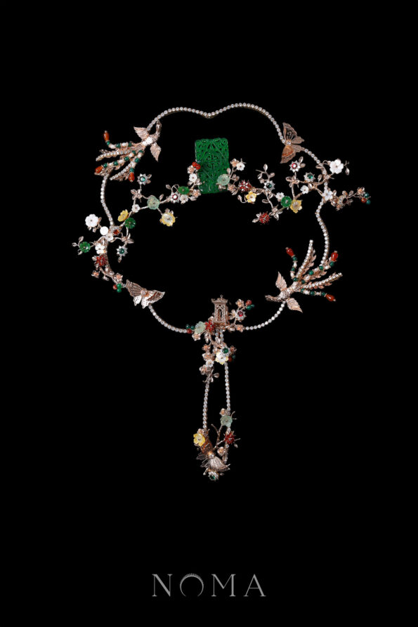 CHN-202300128-Carved-Rectangle-Happiness-Jade-Fan-Gold-Jade