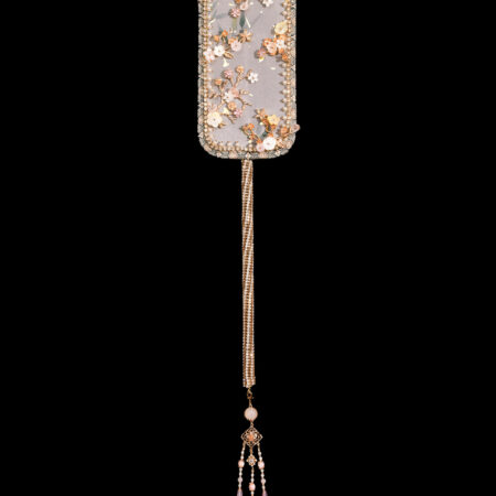 Whimsical Floral Blossom Fan - Gold, Pink