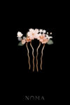 Floral Happiness Haircomb - Gold, Pink