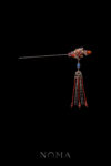 Fire and Ice Teardrop Jade Hairpin - Gold