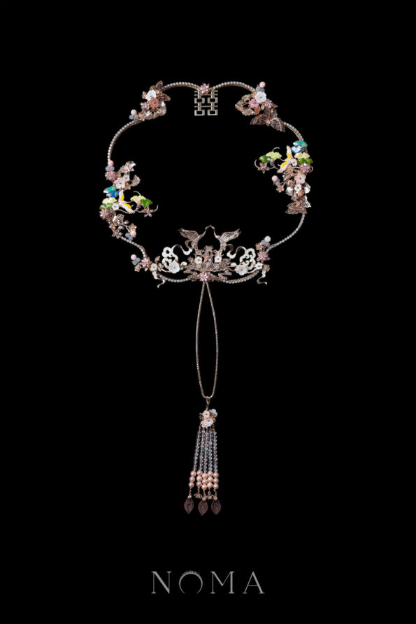 CHN-202400068-Colorful-Crane-Jade-Ginkgo-Fan-Gold-Pink