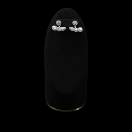 Combi Ear Jackets - Rhodium White Gold