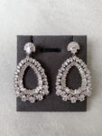 Hollow Pear Earrings - Rhodium White Gold