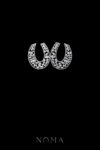 Horseshoe Earrings - Rhodium White Gold
