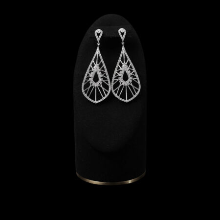 Lights and Line Earrings - Rhodium White Gold