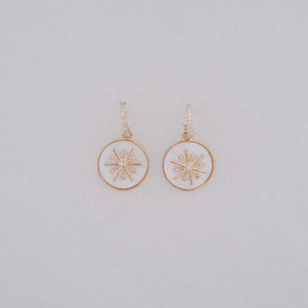 Shell Coin Meteorite Earrings - 18k Yellow Gold