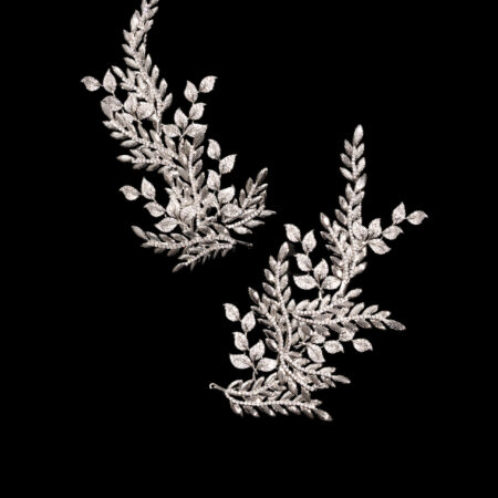 Leafy Extravagance Twigs Side Hairvine Pair - Rhodium White Gold (1 pair)