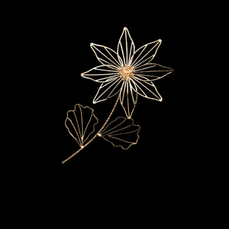 Minimalist Chrysant Hairvine - 18k Yellow Gold