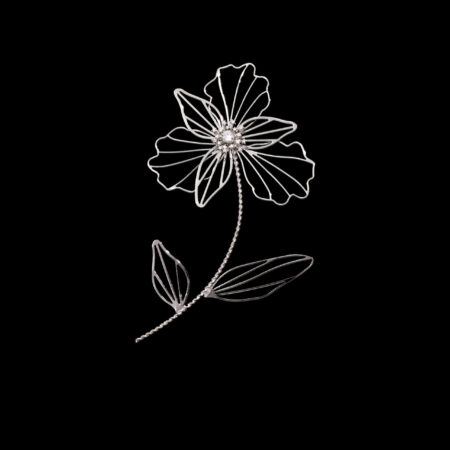 Minimalist Orchid Hairvine - Rhodium White Gold