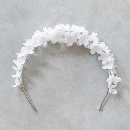 HS Dainty Petals Headband - White Silver, White