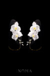 HS Art Cascading Orchid Earrings - Gold, White