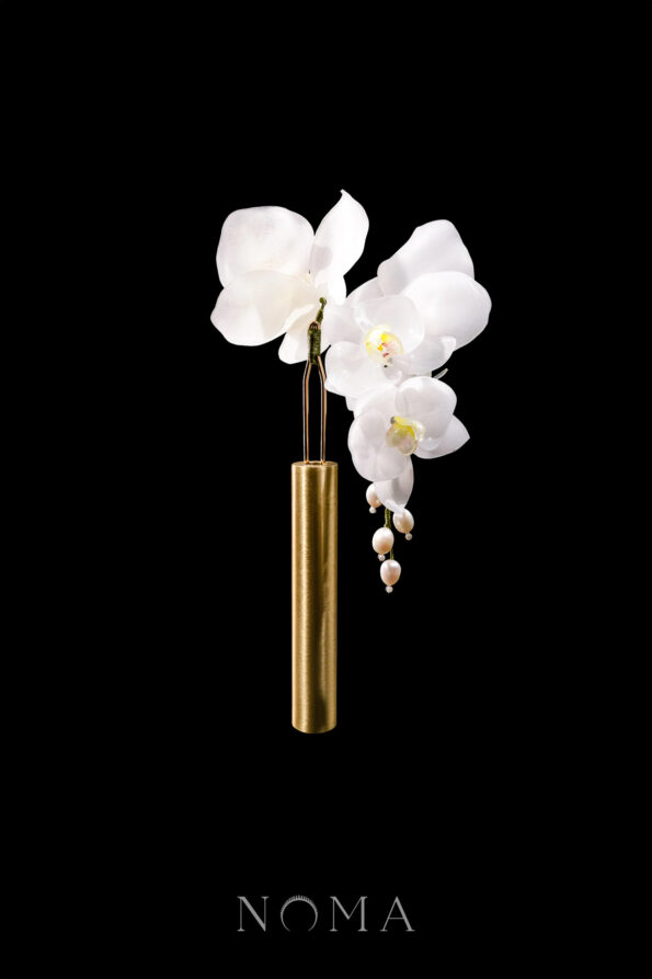 FLR-202300047-HS-Art-Cascading-Orchid-Hairpin-Gold-White