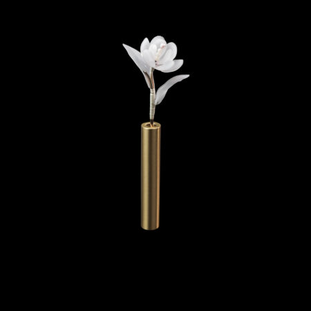 HS Single Tulip Hairpin - Gold, White