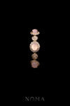 Superior Oval Jade Halo Mix Flower Bracelet - 18k Yellow Gold, Pink Jade