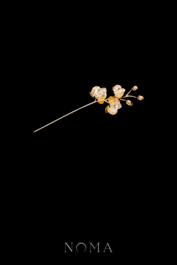 925-202400005-Orchid-Arrangement-Hairpin-18k-Yellow-Gold-1