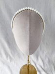 Classic Pearl 10 mm Descending Headband - White Silver