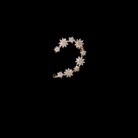 Bling Flower Earpiece - Gold (Left)